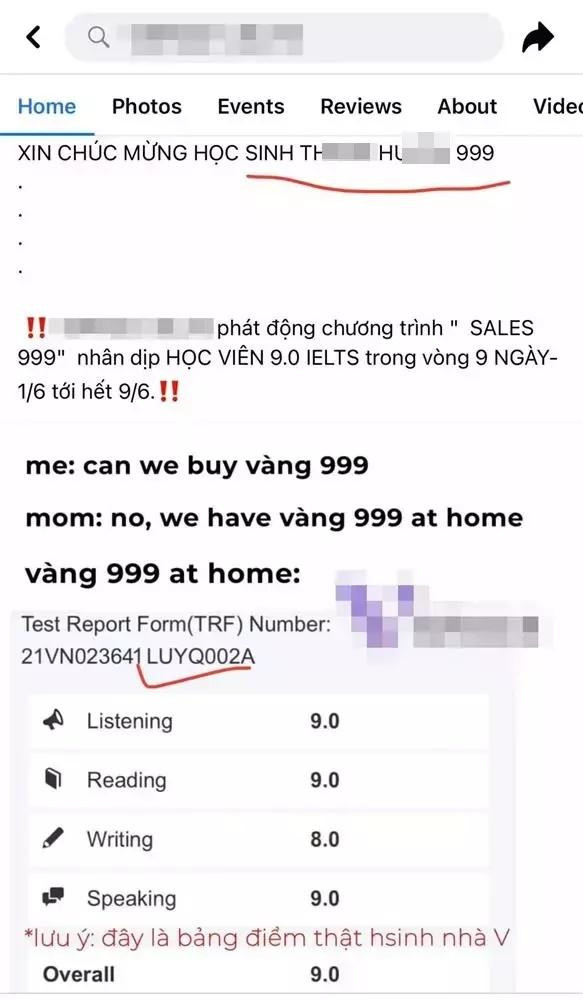 Noi dao tao noi gi ve bang diem 9.0 IELTS bi boc 'hang phake'