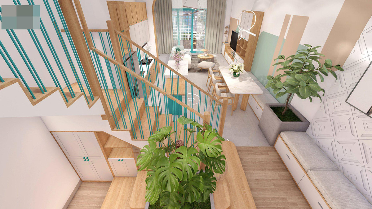 Nha pho nghe thuat, cau thang uon luon nhu song, noi that thu hut moi anh nhin-Hinh-17