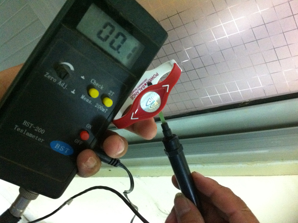 Tiến hành đo các điểm trên chiếc vòng chỉ số báo từ trường về máy = 0.