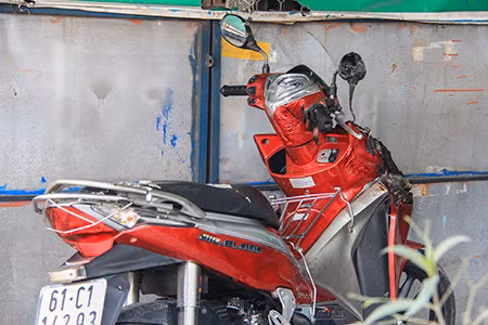 Chiếc xe máy của nạn nhân Trần Văn Cơ.