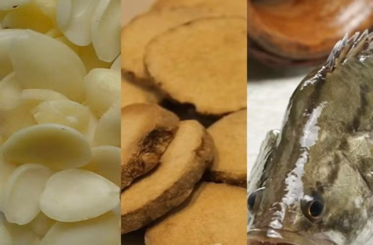 Cá quế (cá mò) nấu óc chó. Óc chó 6 gram, trạch tả 10 gram, cá quế. Làm sạch cá, bỏ mang và nội tạng, cho quả óc chó và trạch tả thêm hành, gừng và gia vị khác, hầm với nhau. Canh này có tác dụng giúp hoạt huyết, lưu thông máu, trừ thấp thông khiếu.