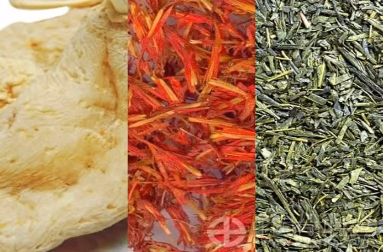 Trà xuyên khung. Xuyên khung 3-6 gram, lá chè 3-6gam. Cho vào sắc lấy nước cốt uống, có tác dụng lưu thông máu, trừ phong giảm đau.