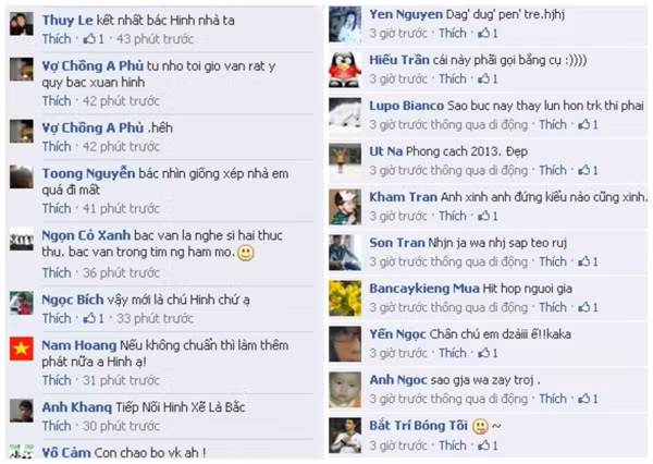 Cư dân mạng bình luận ảnh của hai nghệ sĩ hài Xuân Hinh và Hoài Linh.