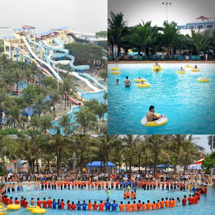  Công viên nước Hồ Tây ( Phường Nhật Tân, Tây Hồ, Hà Nội) là một trong những địa điểm vui chơi cực kỳ hấp dẫn, khiến giới trẻ Hà Thành không thể nào bỏ qua được. Ở công viên nước Hồ Tây, giới trẻ Hà Thành cũng có thể tham gia vào các hoạt động vui chơi sẵn có, và thưởng thức các bộ phim 3D bom tấn, ngắm phòng tranh 3D cực đẹp và vui chơi trong lâu đài cổ tích... 