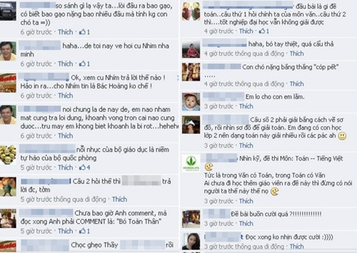 Hầu hết cư dân mạng phải "bó tay" với đề toán, và chịu thua với giáo viên đã ra đề thi này