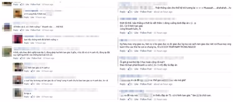 Đề Toán được cho là của học sinh lớp 3 nhận được nhiều ý kiến của cư dân mạng.