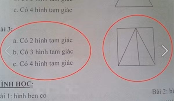 Đề Toán được đưa ra, cùng với đáp án để các em học sinh lựa chọn.