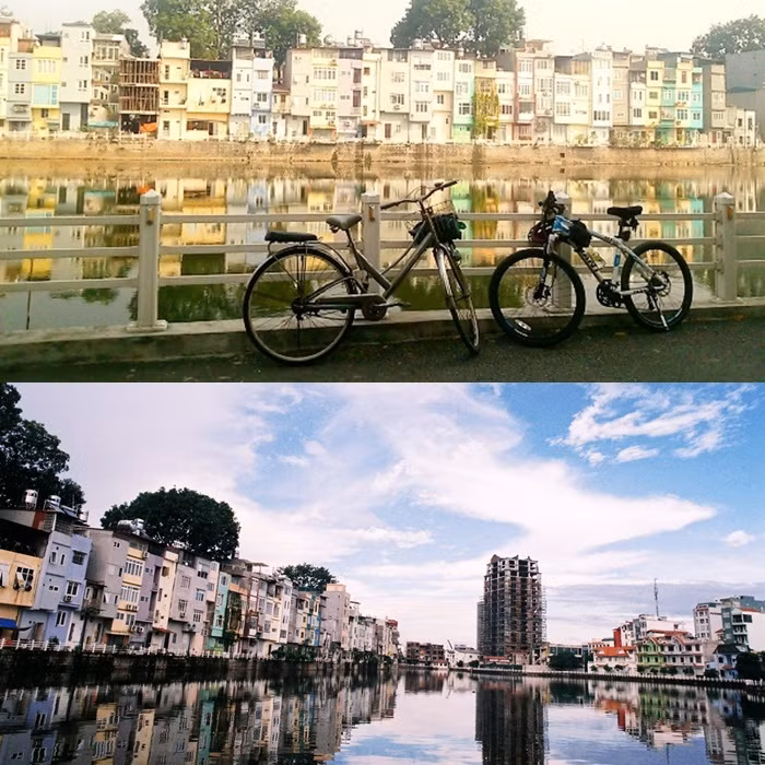  Hồ Cầu Tình (Gia Thụy, Long Biên, Hà Nội) cũng có thể coi là một trong những địa điểm lãng mạn như "phim Hàn", cuốn hút giới trẻ Hà Thành đến để vui chơi, chụp ảnh...