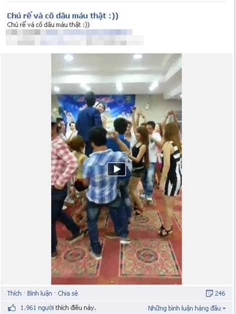 Clip dài gần 3 phút, được đăng tải kèm theo dòng chú thích “Chú rể và cô dâu máu thật”.