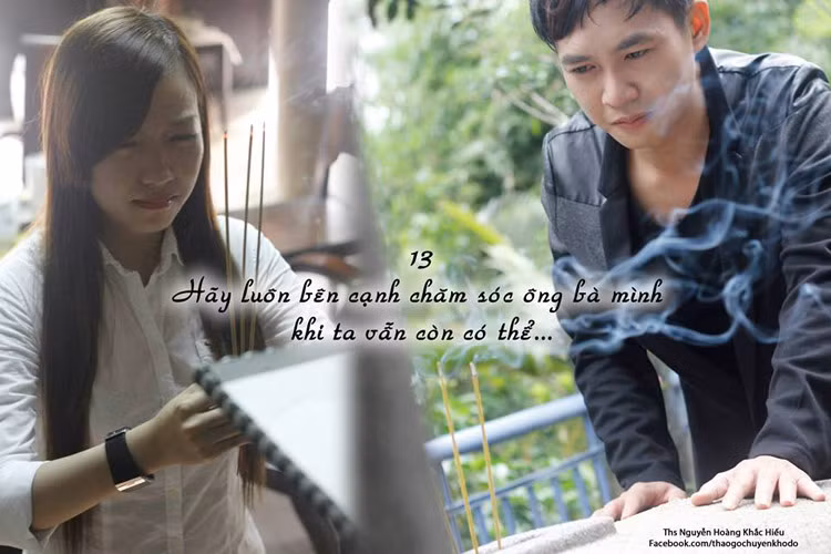 "Xem xong bộ ảnh của thầy, em rất nhớ đến ông ngoại của em khi còn sống. Ông em mất rồi, giờ muốn được chăm sóc cho ông cũng không thể nữa. Em đã khóc khi xem bộ ảnh của thầy đó ạ", nickname Lê Thị Huyền chia sẻ.