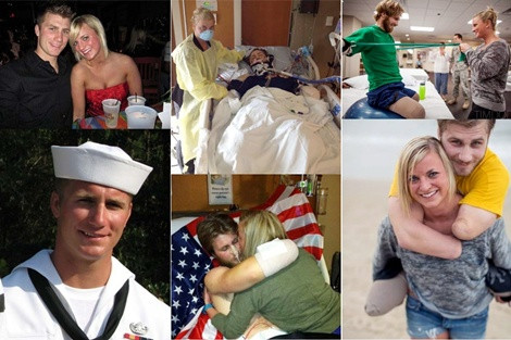 Tình yêu đích thực là vẫn không rời xa nhau ngay cả khi người ấy gặp khó khăn, hoạn nạn. Chàng trai này bị thương mất cả tay, chân nhưng cô gái vẫn ngày ngày ở bên, động viên và giúp người yêu vực dậy