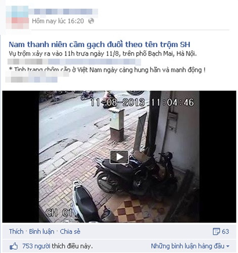 Đoạn clip xuất hiện trên một Fanpage của Facebook ngày hôm nay (12/8). (Ảnh chụp từ màn hình Faceboook)