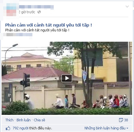 Clip xuất hiện trên một Fanpage của Facebook ngày hôm nay (11/8)