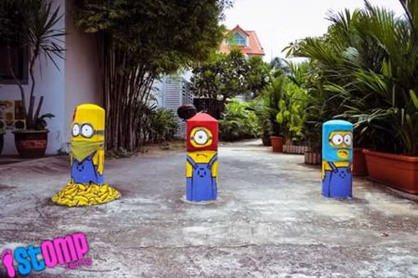 Đội quân "minion" đã xuất hiện trong thế giới thực dưới bàn tay nghệ thuật của Ernest Zacahrevic. 