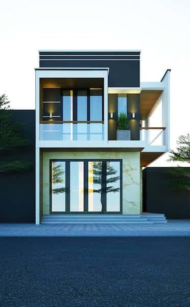 Nhà ống 2 tầng thiết kế đơn giản được ưa chuộng vì tận dụng được lợi thế của mảnh đất hình chữ nhật dài trong khi chi phí xây dựng lại hợp túi tiền