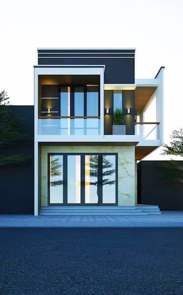 Nhà ống 2 tầng thiết kế đơn giản được ưa chuộng vì tận dụng được lợi thế của mảnh đất hình chữ nhật dài trong khi chi phí xây dựng lại hợp túi tiền