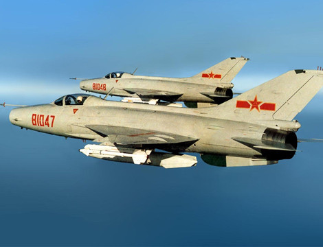 Tiêm kích đánh chặn J-7 (sao chép MiG-21 Liên Xô) là một trong những sản phẩm vũ khí "bán đắt như tôm tươi" của Trung Quốc.
