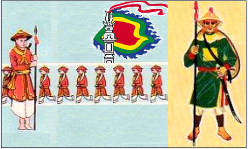 Binh lính canh giữ Hoàng thành. Tranh minh họa.