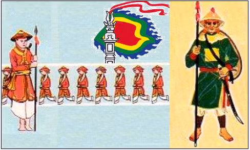 Binh lính canh giữ Hoàng thành. Tranh minh họa.