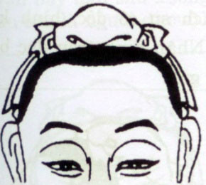 Trán như hình trên có nửa bên trên hơi ngả ra sau, tạo thành hình gần giống hình bậc thang so với nửa bên dưới. Dạng trán này thường thuộc về người không thông minh, tình cảm hời hợt, sự nghiệp không thuận lợi, khó gặt hái được thành công lớn.