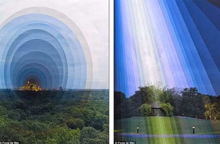 Anh tạo ra những thanh màu sắc phân phối đều trên mặt các tấm hình của mình đã chụp được.