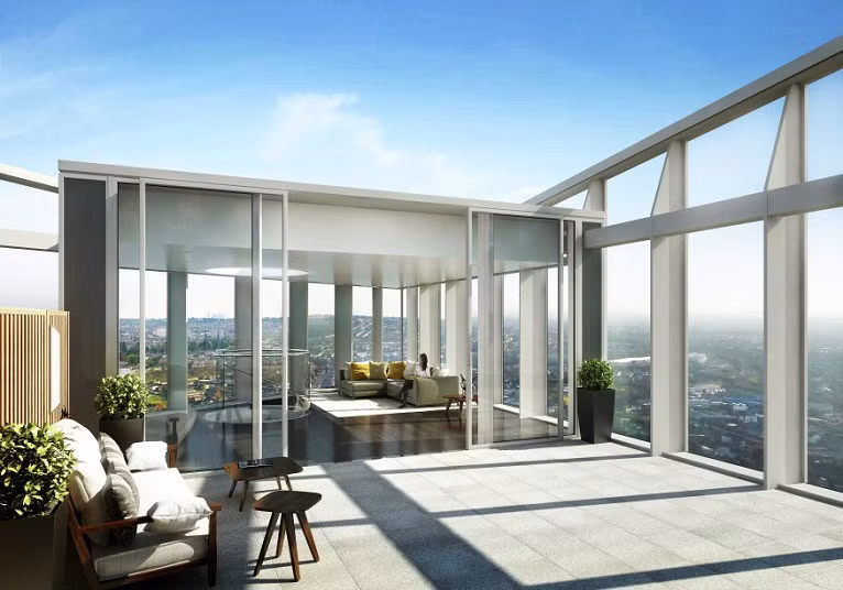 Căn hộ trên nóc tòa tháp Saffron Square Quảng ở Croydon, London (Anh) là tòa nhà cao nhất của thành phố. Căn hộ được rao bán với giá 237.000 USD.