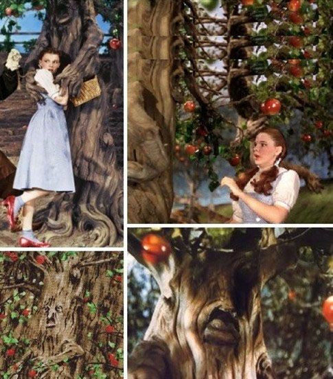 Gương mặt đáng sợ trên gốc cây thường xuất hiện trong các bộ phim kinh dị.