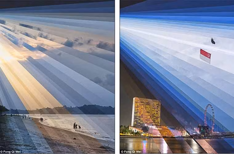 Hình ảnh độc đáo - Mặt trời di chuyển trên mặt nước.