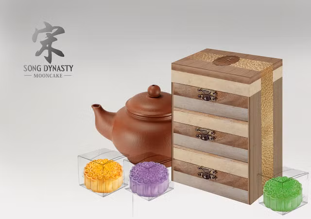 Hộp bánh giống như một chiếc tủ nhỏ có 3 ngăn kéo.