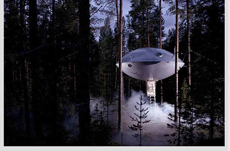 Ngôi nhà UFO (vật thể bay không xá định) ở Thụy Điển.