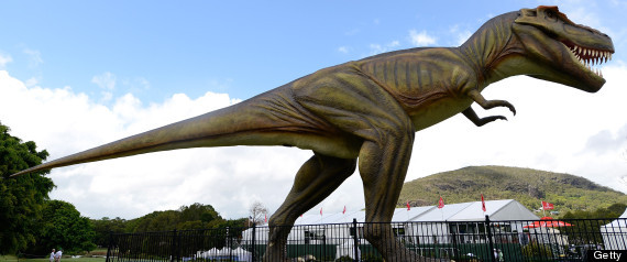 Mô hình khủng long có tên Jeff, được trưng bày tại khu nghỉ mát 5 sao Palmer Coolum của tỷ phú Clive Palmer.