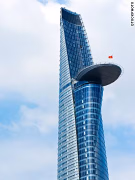 Tháp tài chính Bitexco ở thành phố Hồ Chí Minh, Việt Nam. Tòa tháp có độ cao 262 m và hoàn thành tháng 11/2010 này mang dáng vẻ duyên dáng của hoa sen - một biểu trưng văn hóa của dân tộc Việt Nam.