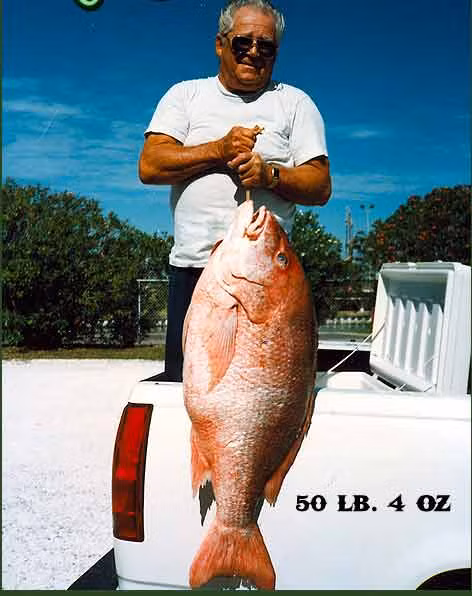 Ông Doc Kennedy câu được con cá hồng (red snapper) “khủng” ở bang Louisiana (Mỹ).