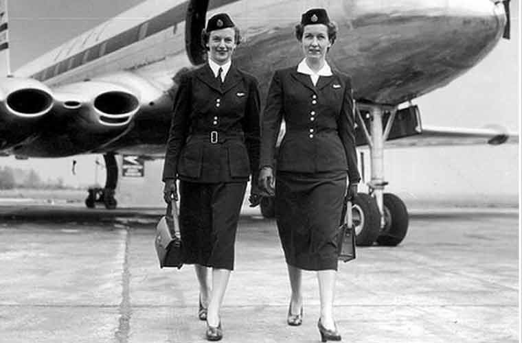 Đồng phục của hãng British Airways (Anh) tronh những thập niên 1950.