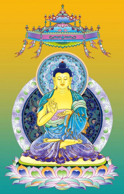 Nam Mô Tịnh Lưu Ly Thế Giới - Dược Sư Lưu Ly Quang Như Lai.