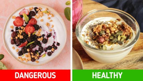 Dung an sua chua voi trai cay va 4 su ket hop thuc pham nguy hiem