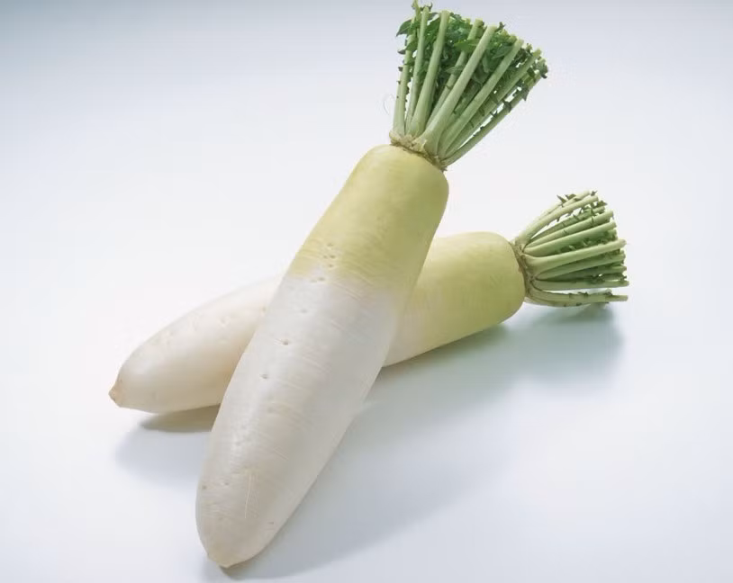 Củ cải trắng. Cần nửa củ cải trắng, 1 nồi đun chứa lượng nước đủ ngâm chân, 1 chiếc chậu. Thái củ cải thành lát mỏng, cho vào nồi nước đun sôi trong 3 phút, rồi ninh nhỏ lửa trong 5 phút, đổ ra chậu, đợi nguội bớt thì tiến hành ngâm chân. Làm liên tục trong ít nhất 4-5 ngày để thấy hiệu quả khử mùi hôi chân của củ cải.