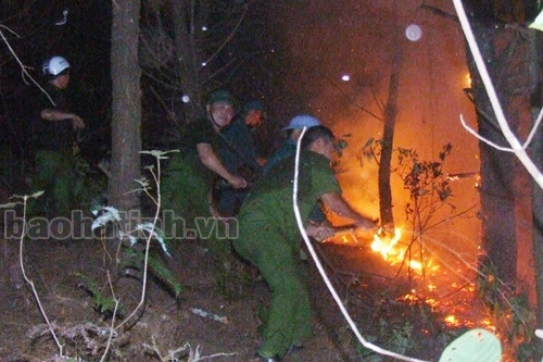 Hàng trăm CBCS thuộc các lực lượng đã rất nỗ lực, vất vả nhưng do thời tiết hanh khô, thực bì dày, công tác ứng cứu gặp nhiều khó khăn nên đám cháy bùng phát mạnh và thiêu rụi nhiều ha rừng thông.