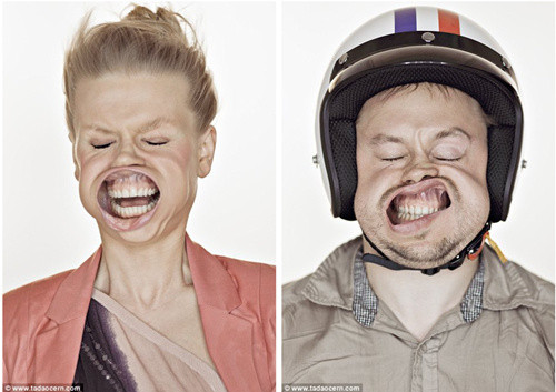 Những khuôn mặt biến dị, méo mó vì gió thổi.