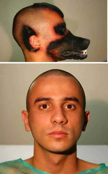 Người đàn ông Brazil phẫu thuật để giống chó. Một bài báo vô cùng sốc kể về một người đàn ông quá “kết” ngoại hình chó tới nỗi đi phẫu thuật để trông giống vậy. Theo bài báo, người đàn ông này giữ kín danh tính và đã đưa cho bác sỹ một số tiền cực lớn để phẫu thuật có khuôn mặt giống loài chó. Các bác sỹ đã cấy tai, mũi, môi, mí mắt của những con chó chết cho anh ta. Anh này cũng được gọi là người-chó đầu tiên trên thế giới. Nhưng sau đó người ta phát hiện ra những hình ảnh đó không phải là sự thật. Mà đây chỉ là tác phẩm của nghệ sỹ biểu diễn người Brazil Rodrigo Braga.