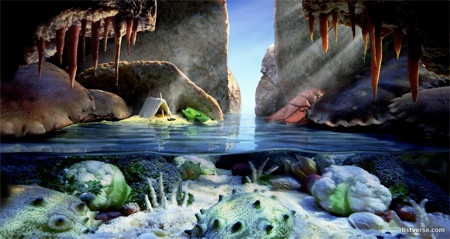 Quang cảnh độc đáo này được tạo thành từ cua, tôm hùm, đậu, bánh mì..