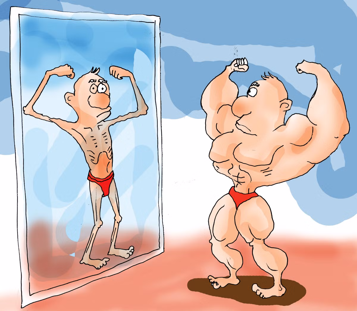 Làm việc quá nhiều (Bigorexia). Bigorexia hay Muscle dysmorphia là dạng rối loạn mà ở đó một người bị ám ảnh rằng anh ta không đủ vạm vỡ. Hội chứng này có thể khiến bệnh nhân:Liên tục soi lại mình trong gương; Đau khổ vì bỏ qua một bài tập thể dục; Sẵn sàng uống những loại thuốc nguy hiểm; Bỏ bê công việc/ bạn bè/ gia đình chỉ để luyện tập.