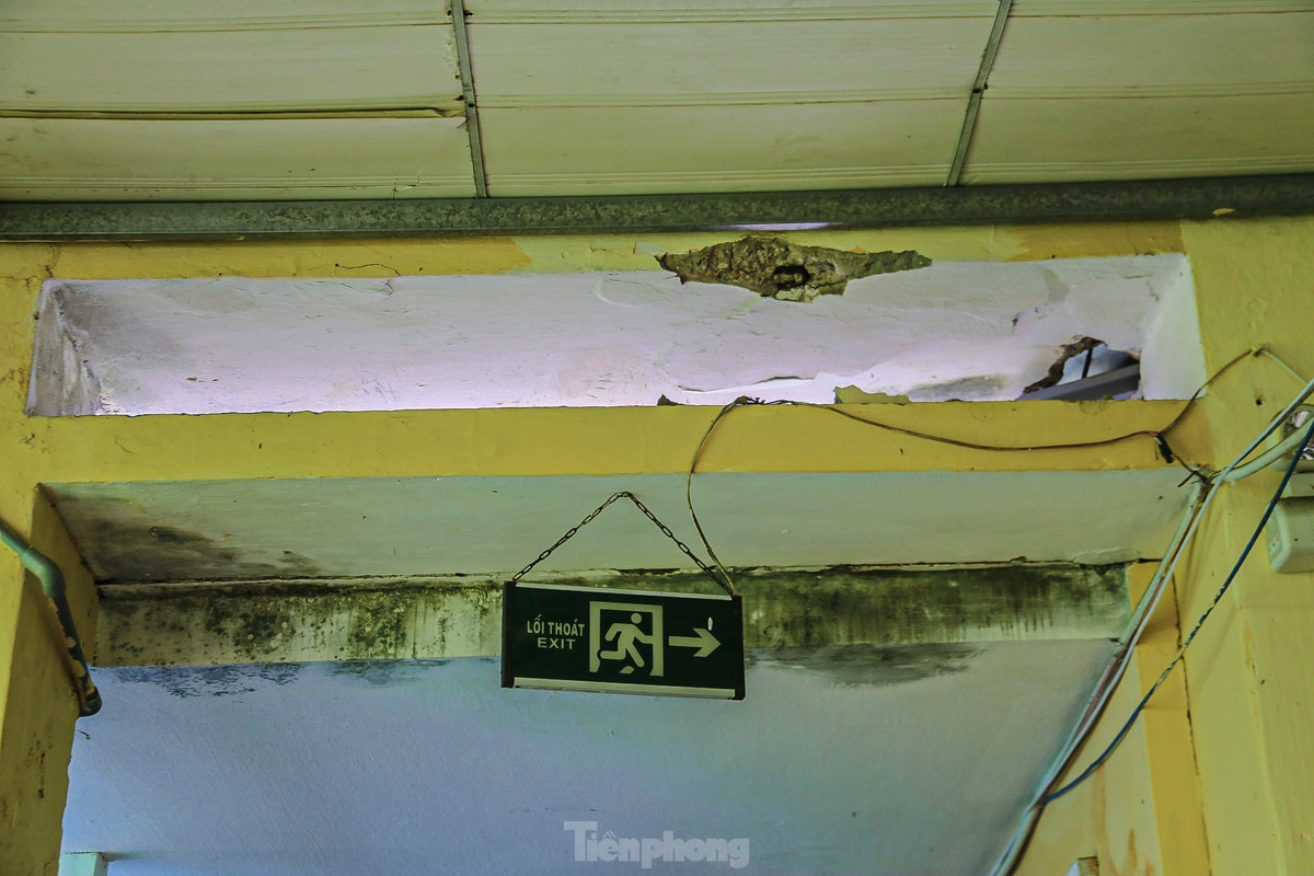 Nhiều hạng mục đã bị xuống cấp, rêu, mốc bám đầy.