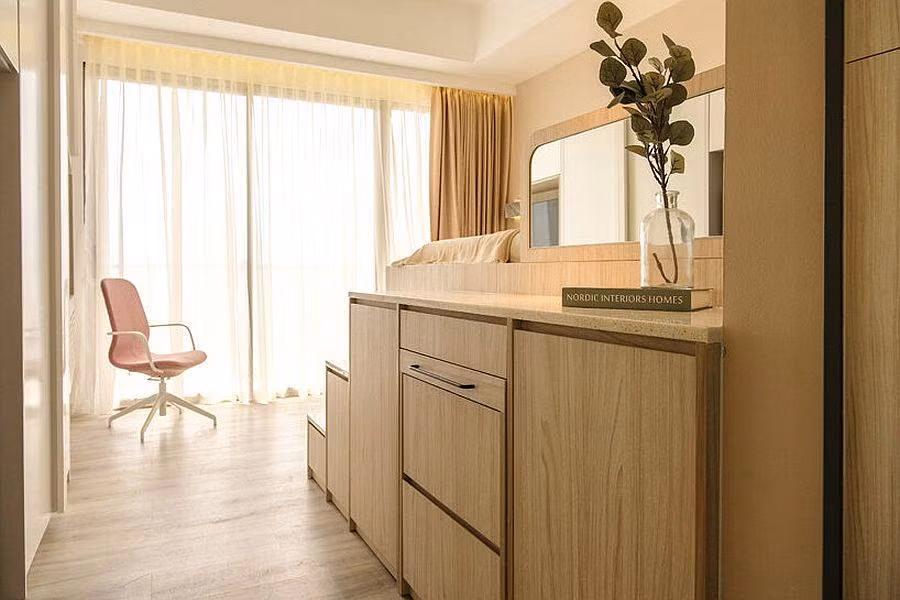 Can ho mini chi 25m² gay nghien voi loi thiet ke thong minh