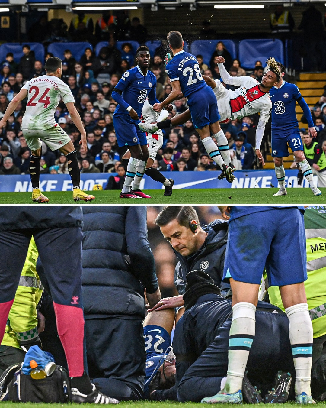 Sốc đội trưởng Chelsea bị đá vào đầu, bất tỉnh trên sân Soc doi truong Chelsea bi da vao dau, bat tinh tren san