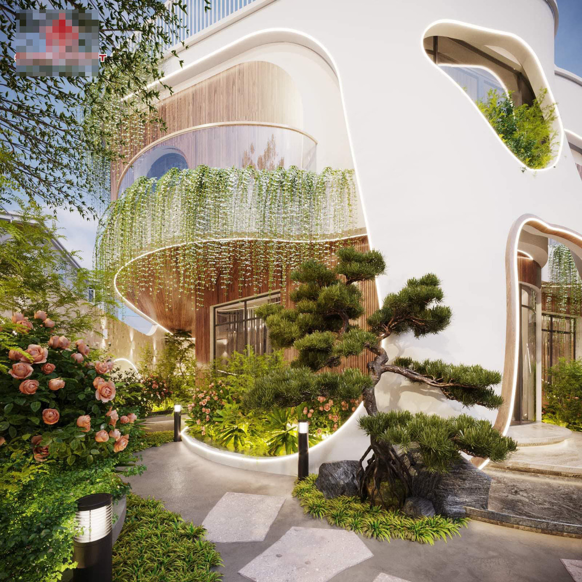 Ngôi nhà không phải là những tảng bê tông cứng nhắc nữa mà chúng trở nên “mềm” hơn nhờ các mảng xanh.