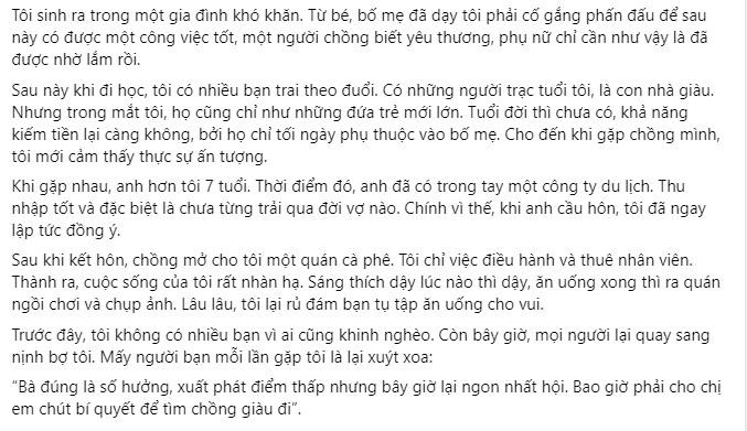 Khoe duoc cho 200 trieu tieu vat, toi vo tinh dang chong cho ban