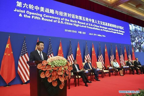 Chủ tịch Tập Cận Bình phát biểu trong lễ khai mạc SED lần thứ 6 và CPE lần thứ 5 ở Bắc Kinh sáng ngày 9/7.