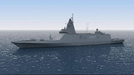 Ảnh đồ họa tàu hộ vệ tương lai của Hải quân Thái Lan.