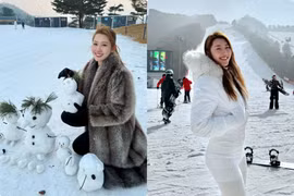 Thúy Ngân xả ảnh du lịch Hàn Quốc, rạng rỡ giữa mùa tuyết trắng